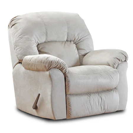 Rocker Recliner with Pillow Arms and Plush Split Back